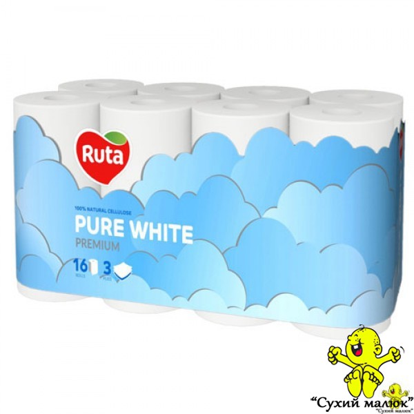 Туалетний папір Ruta Pure White 16рул. / 3 шари