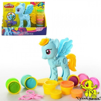 Набір пластиліну Little Horse голубий, 6 кольорів