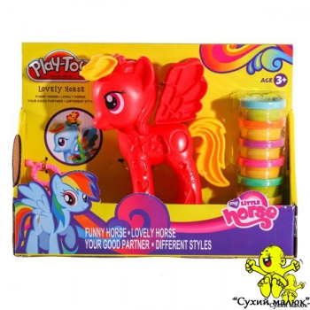 Набір пластиліну Little Horse червоний, 6 кольорів