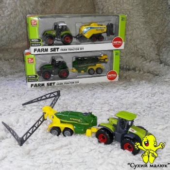 Модель Трактор з причепом металева 16см., в асортименті арт.SQ82002-2