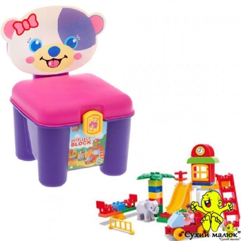 Конструктор-стілець Медведик бантик, 46 деталей