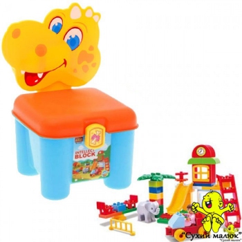 Конструктор-стілець Дракончик жовтий 3166A, 46 деталей