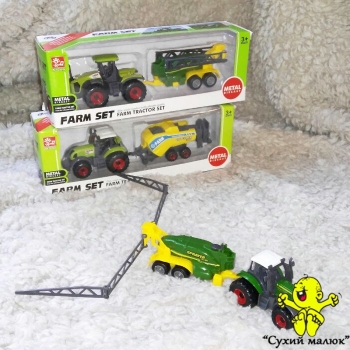 Модель Трактор з причепом металева 16см., в асортименті арт.SQ82002-1