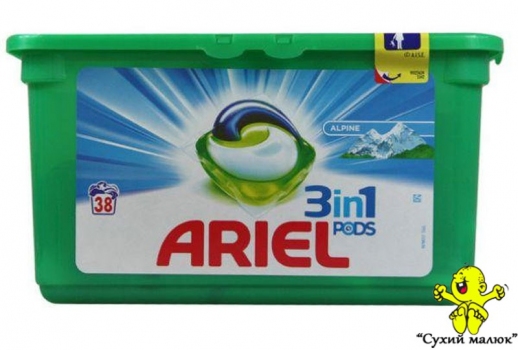 Капсули для прання ARIEL 3in1 Alpine 38шт
