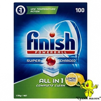 Таблетки до посудомийної машини Finish All in 1 Lemon, 100 табл.