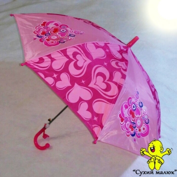 Парасоля дитяча Серце 49см. свисток, арт.0206
