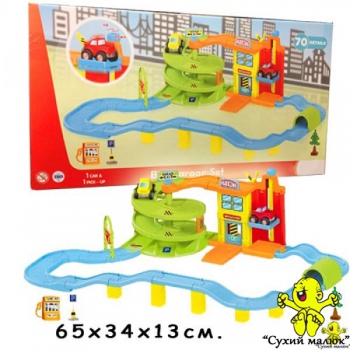 Великий гараж Трек 908 70деталей, розміри 65х34х13см.