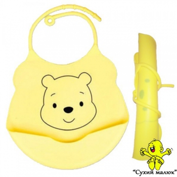 Силіконовий слюнявчик нагрудник Ведмежатко
