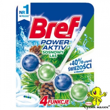 Блок для туалету Bref Power Aktiv Сосновий ліс 50g,  Польща