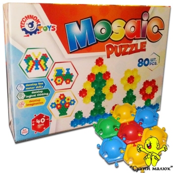 Мозаїка пазли ТехноК 2933, 80деталей 40мм., від 2років