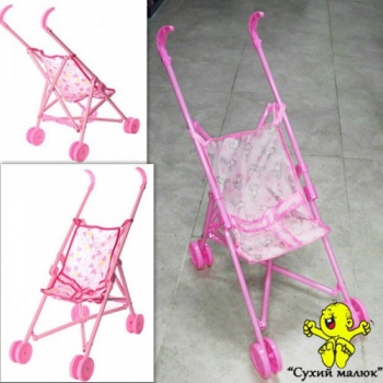 Візок для ляльки, тростинка пластик подвійні колеса, 0881