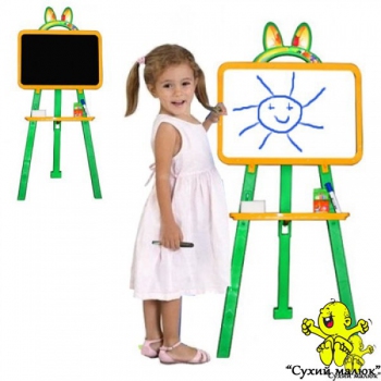 Мольберт двосторонній Active Baby Жовто-зелений (Н 110-130см)