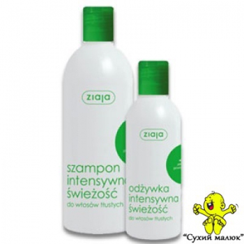 Набір для догляду за жирним волоссям Ziaja Інтенсивна свіжість м'яти (400мл+200мл)