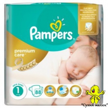 Підгузники Pampers Premium Care 1 88 шт. (2-5кг)