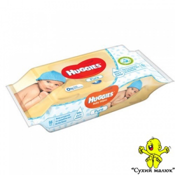 Вологі серветки Huggies Pure Natural, (56шт)