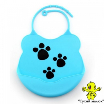 Силіконовий слюнявчик нагрудник Лапки